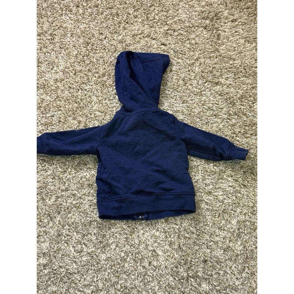 Just One You by Carter's Baby Boy 3M Navy Blue Zip Up Hoodie Palm Tree Embroider